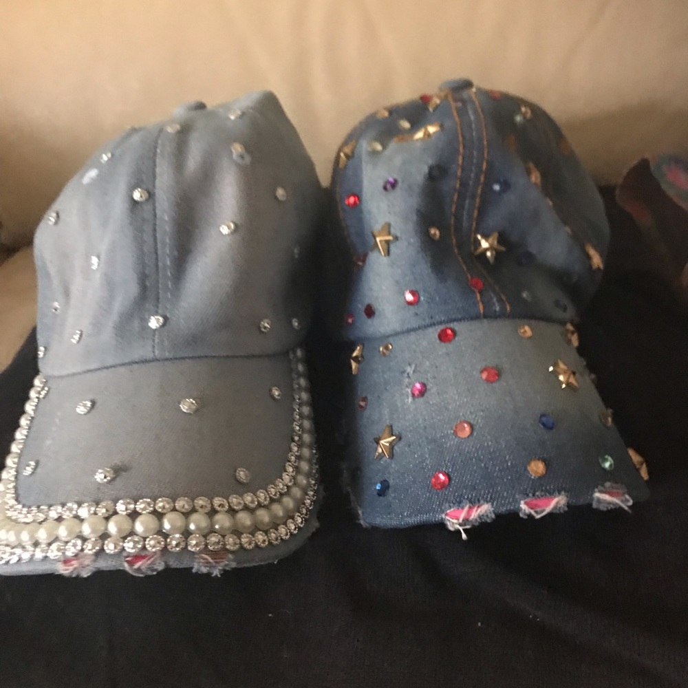 Brand New blinged out denim caps